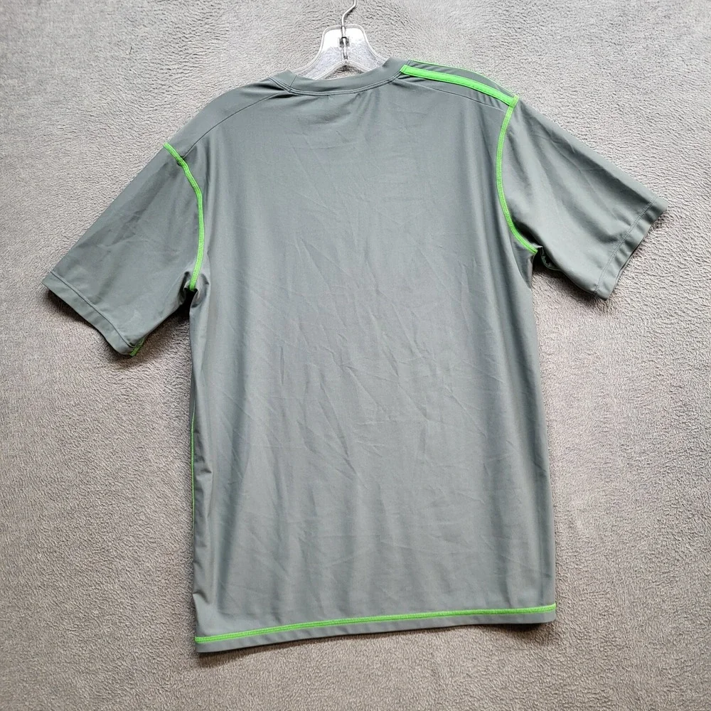Adidas Men Shirt S Gray‎ Button Up Athletic Nylon, Spandex Logo Short Sleeve